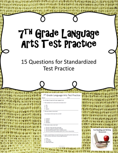 7th Grade Language Arts Test Practice Teaching Resources