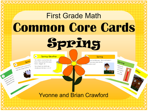 Spring Math Task Cards (1st Grade Common Core)
