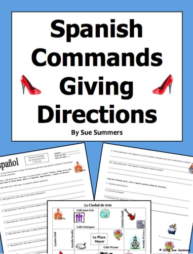 Spanish Commands and City Vocabulary 10 Giving Directions Response