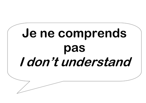 French display - Target Language speech bubbles