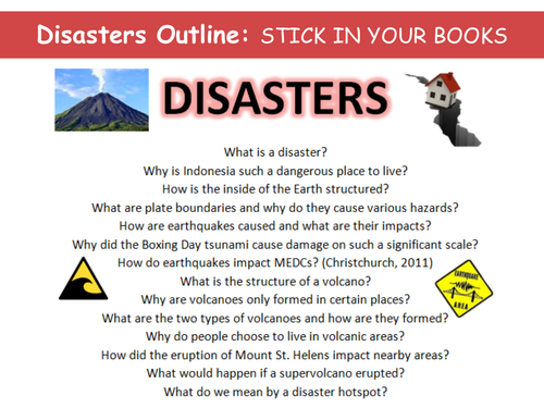 Natural Hazards & Disasters - set of 15 lessons