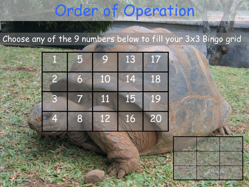 Order of operation Bingo (BIDMAS, BODMAS)