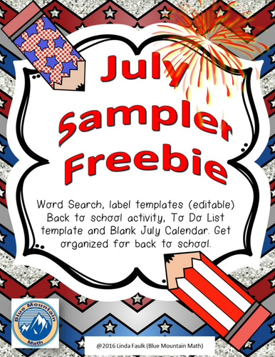 July Sampler Freebie