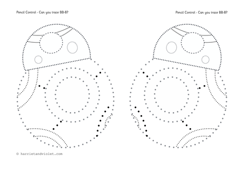 Pencil Control - Star Wars BB-8 - Dot to Dot