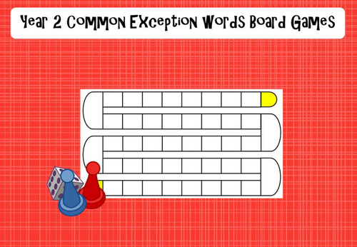 Year 2 Common Exception Words - Board Games