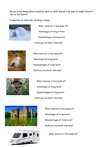 Materials and their properties levels 2c-3c