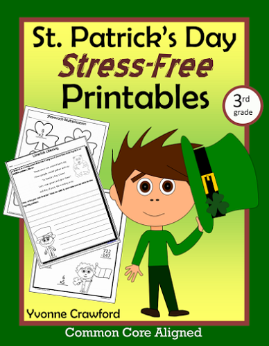 St. Patrick's Day NO PREP Printables - Third Grade Common Core Math and Literacy