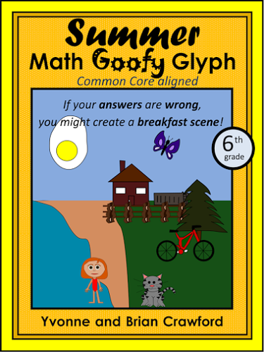 Summer Review Math Goofy Glyph (6th Grade Common Core)
