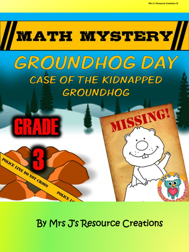 Groundhog Day Math Mystery Activity (GRADE 3 US)