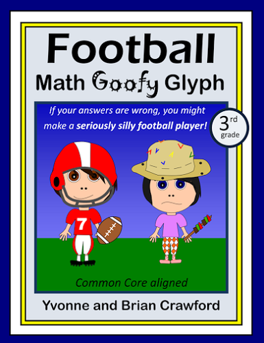 Football Math Goofy Glyph (3rd Grade Common Core)