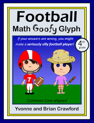 Football Math Goofy Glyph (4th Grade Common Core)