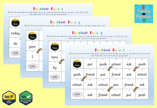 Year 1 Common Exception Words - Rainbow Race