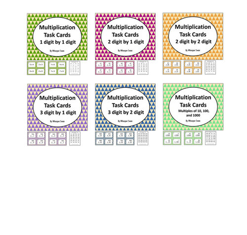 Multiplication Task Cards Bundle