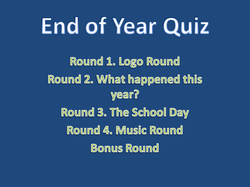 End of Year Quiz!!