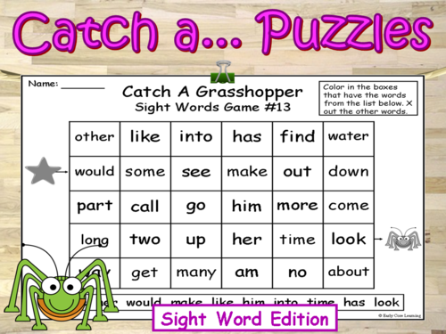 Sight Words Catch a Puzzles