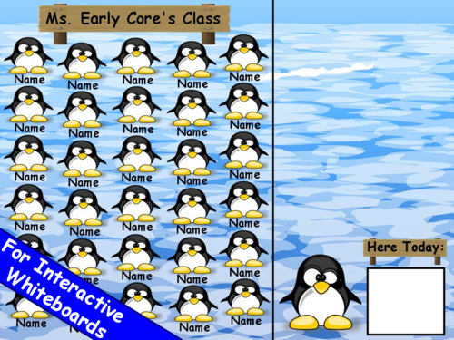 Penguin Attendance Board PowerPoint