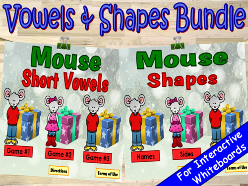 Short Vowels and Shapes PowerPoint Game Bundle