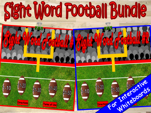 Sight Words Football PowerPoint Game Bundle
