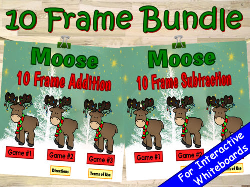 Subtraction and Addition 10 Frame PowerPoint Game Bundle