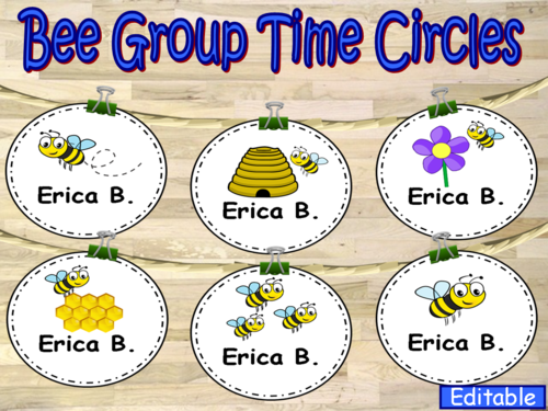 Bee Theme Group Time Circles