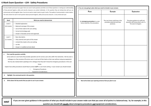 Safety Procedures - OCR Cambridge Nationals Health and Social Care RO21