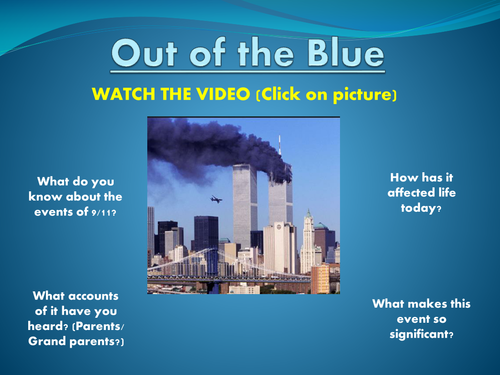 Out of the Blue - Simon Armitage - 9/11 Poem | Teaching Resources