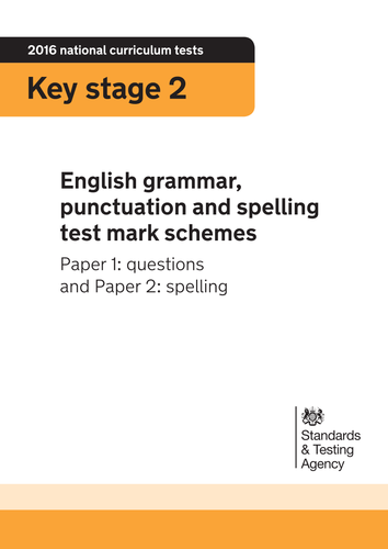 Key Stage 2 2016 SATs mark schemes