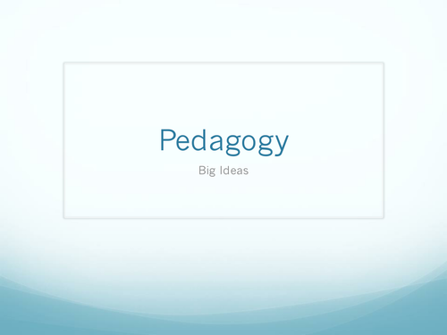 Pedagogy - PGCE year