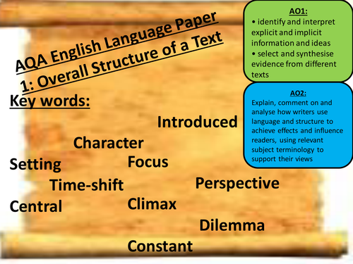 AQA English Language Paper 1 Question 3: Structure of a Whole Text