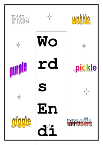 Words Ending In le Worksheet Teaching Resources