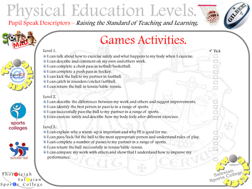 Pupil Speak Levels - Games 2