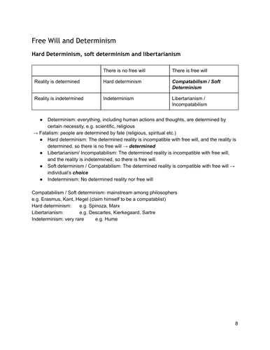 GCE A Level Religious Studies: Free Will and Determinism