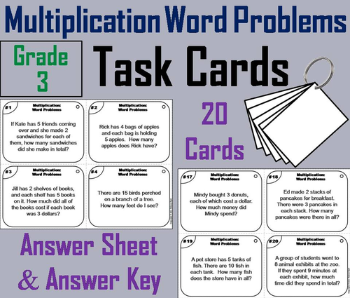 Multiplication Word Problems Task Cards