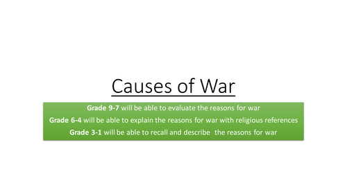 Reasons for war AQA 9-1 Religious Studies