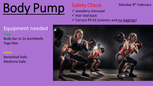 Fitness indoor lesson - Body Pump