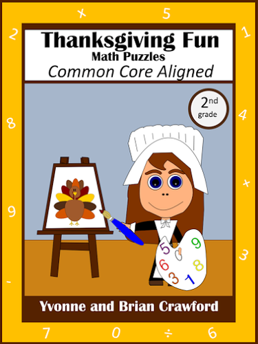 Thanksgiving Common Core Math Puzzles - 2nd Grade