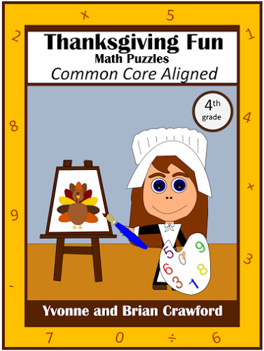 Thanksgiving Common Core Math Puzzles - 4th Grade