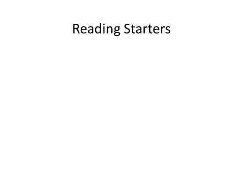 New Spec GCSE English Language: Reading Starters