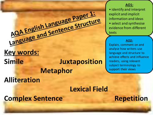 AQA English Language Paper 1 Question 2 Lesson