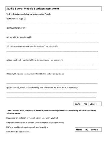 written assessment-new GCSE style