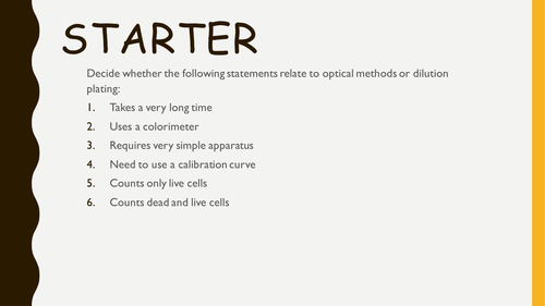 A-Level Biology Bacterial Growth Curves.