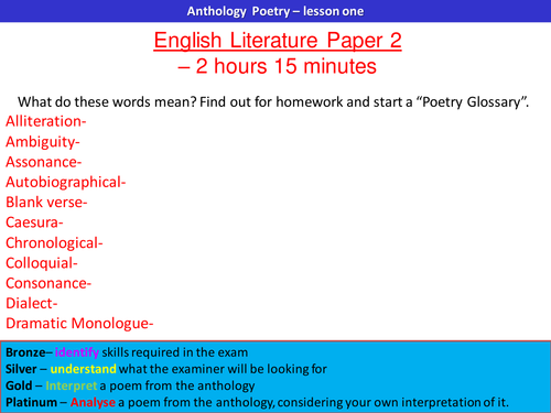 Ozymandias - poetry analysis lesson - AQA Power and Conflict - full lesson