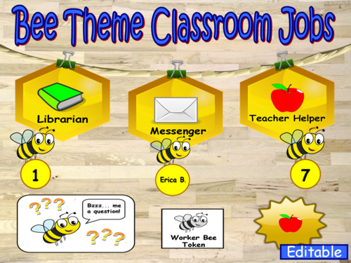 Bee Theme Classroom Jobs