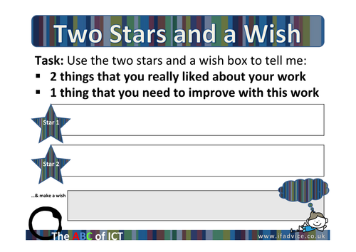 2 Stars and a Wish Worksheet