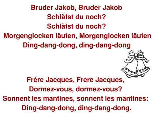 Bruder Jakob lyrics | Teaching Resources