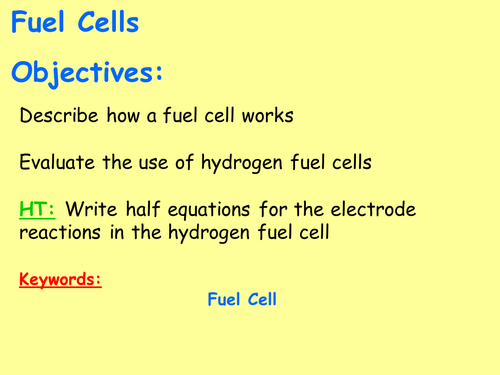 AQA C5.4 (New Spec 4.5 - exams 2018) - Fuel Cells (Triple only)