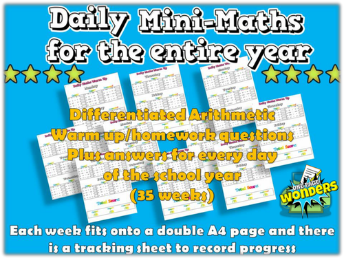 KS2  ARITHMETIC Booster  -15 Mini Differentiated  Q&A's Per Day For The Whole Year