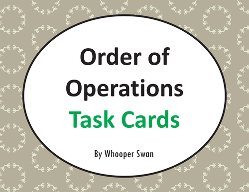 Order of Operations Task Cards