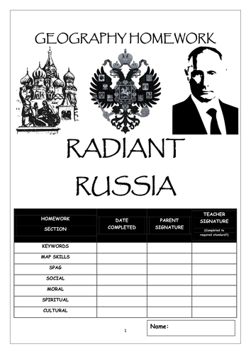 Homework Booklet: 'RADIANT RUSSIA'