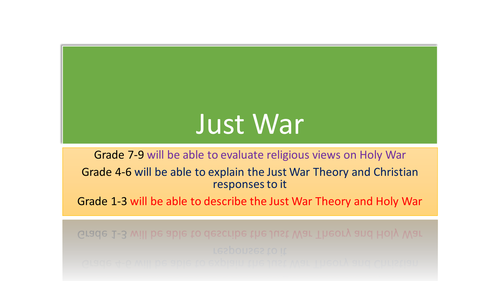 Just war and Holy War AQA Religious Studies 9-1